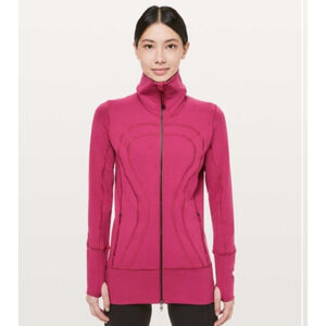 Lululemon | In Stride Jacket Violet Red Luon Thumbhole Full Zip | Womens Sz 4